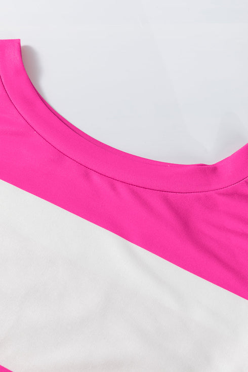 Colorblock Striped Drop Shoulder Long Sleeve Top